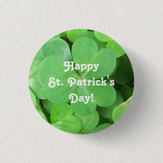 St. Patrick's Day Shamrock 1 Inch Round Button (Front)