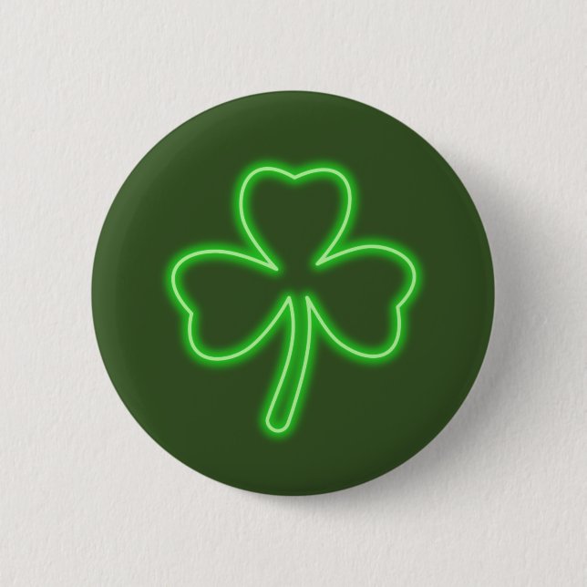 St. Patrick's Day Shamrock 2 Inch Round Button (Front)