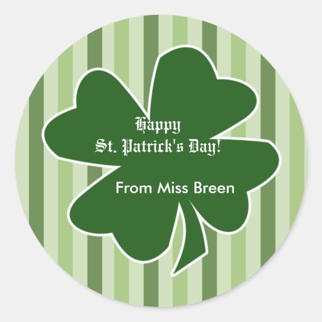 St. Patrick's Day Shamrock Address Labels Stickers (Front)