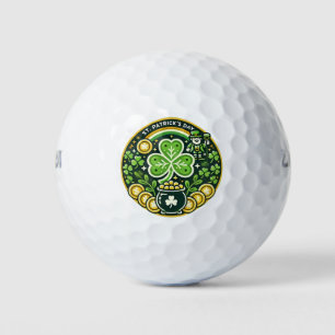 St. Patrick's Day Shamrock and Pot of Gold Golf Balls