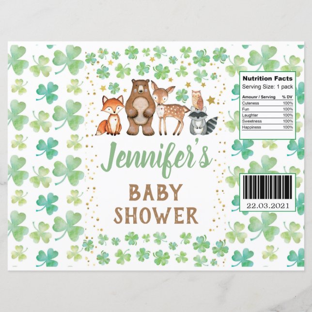 St Patrick's Day Shamrock Animals Chip Bag Wrapper (Front)