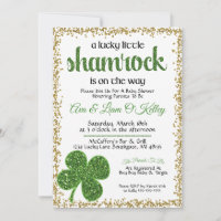 St. Patrick's Day Shamrock Baby Shower Invitation