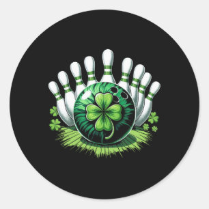 St Patricks Day Shamrock Bowling Irish For Boys Ki Classic Round Sticker