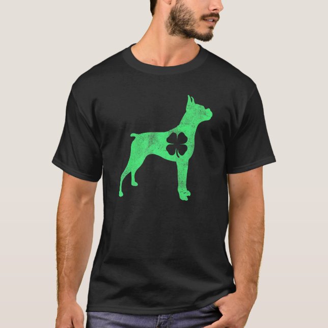 St Patricks Day Shamrock Boxer Dog Irish Green Men T-Shirt (Front)