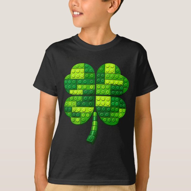 St patricks day shamrock building blocks bricks T-Shirt (Front)