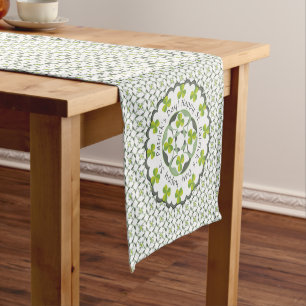 St. Patrick's Day Shamrock Celtic Inspired Pattern Short Table Runner