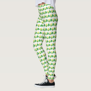 St. Patrick's Day Shamrock Clover Lucky Green Beer Leggings
