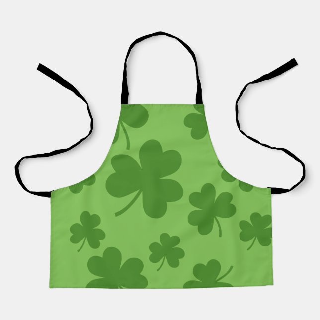 St Patrick's Day Shamrock Clover Pattern Apron (Front)