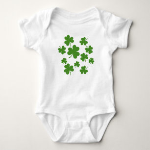 St Patrick's Day Shamrock Clover Pattern Baby Bodysuit