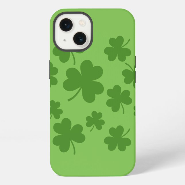 St Patrick's Day Shamrock Clover Pattern iPhone Case (Back)