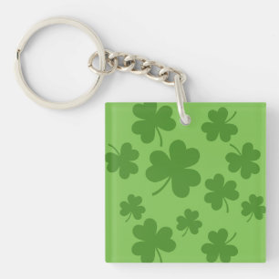 St Patrick's Day Shamrock Clover Pattern Keychain