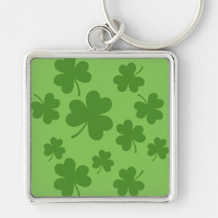St Patrick's Day Shamrock Clover Pattern Keychain