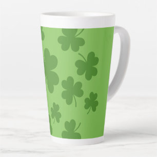 St Patrick's Day Shamrock Clover Pattern Latte Mug