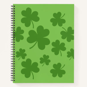St Patrick's Day Shamrock Clover Pattern Notebook