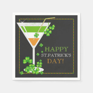 St. Patricks Day Shamrock Cocktail Paper Napkins