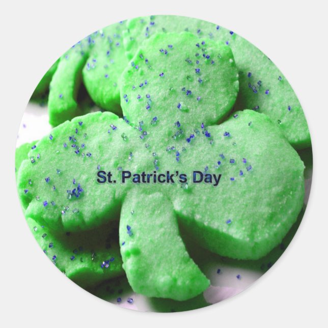 St. Patrick's Day Shamrock Cookies Classic Round Sticker (Front)