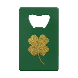 St. Patrick's Day Shamrock Credit Card Bottle Opener