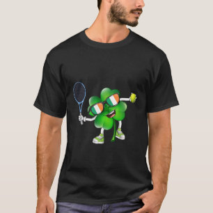 St Patricks Day Shamrock Dunking Tennis Lucky Boys T-Shirt