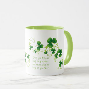St. Patrick's Day Shamrock et Irish Blessing Mug