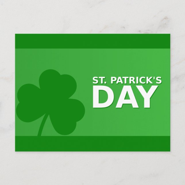 St Patrick's Day Shamrock Green Border Postcard (Front)