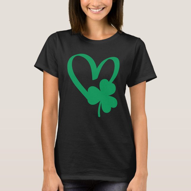 St Patrick's Day Shamrock Heart T-Shirt (Front)