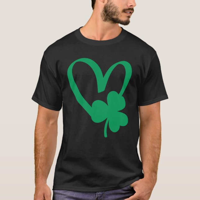 St Patrick's Day Shamrock Heart T-Shirt (Front)