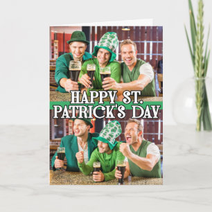 St Patrick's Day Shamrock Irish Celtic 2-photos Holiday Card