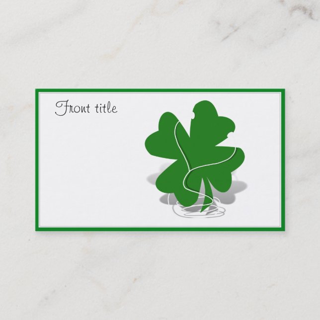 St. Patrick's Day  Shamrock - iRish Clover Business Card (Front)