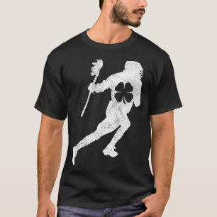 St Patricks Day Shamrock Lacrosse Saint Paddys Kid T-Shirt