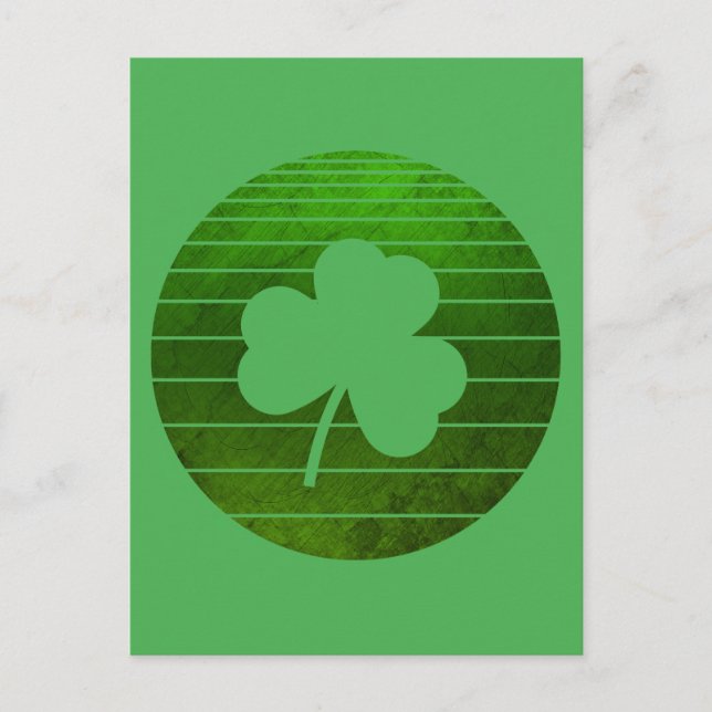 ST PATRICK'S DAY SHAMROCK LEAF LUCKY GREEN POSTCARD (Front)