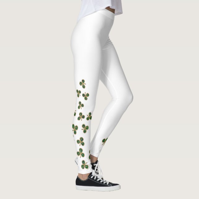 St. Patrick's Day Shamrock Leggings (Right)