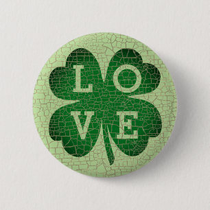 St Patrick's Day Shamrock Love 2 Inch Round Button