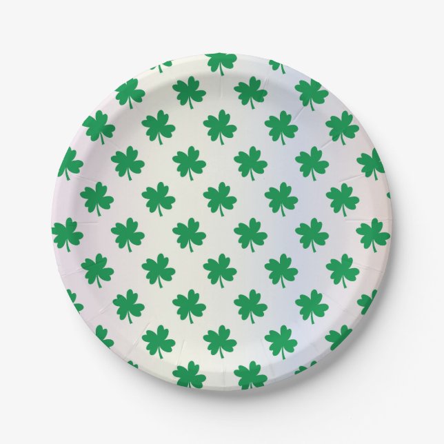 St Patrick's Day Shamrock Paper Plate (Front)