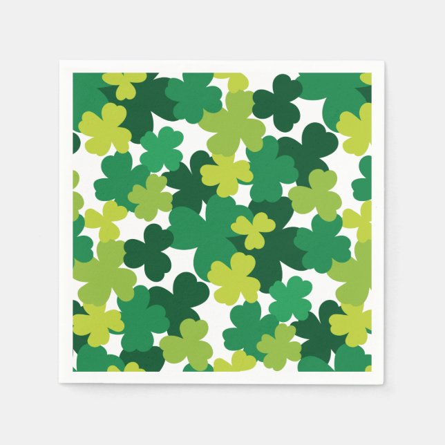 St. Patrick's Day Shamrock Pattern Napkin (Front)