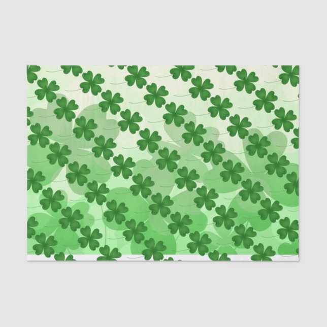 St Patricks Day Shamrock pattern Tissue Paper (Front)