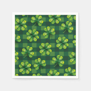 St. Patrick's Day Shamrock Plaid Napkin