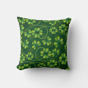 St. Patrick's Day Shamrock Plaid Throw Pillow