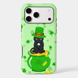St. Patrick's Day Shamrock Pot of Gold Black Cat