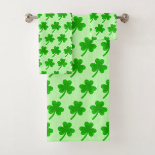 St. Patrick's Day Shamrock Pot of Gold Celtic Knot Bath Towel Set