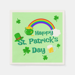 St. Patrick's Day Shamrock Pot of Gold Celtic Knot Napkin