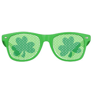 St. Patrick's Day Shamrock Pub Party Green Retro Sunglasses
