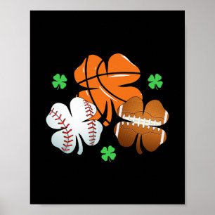 St Patricks Day Shamrock Sketll Sell Irish Boys Me Poster