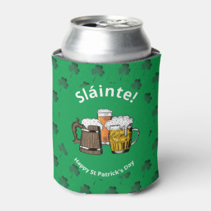ST PATRICK'S DAY Shamrock Sláinte Beers Can Cooler
