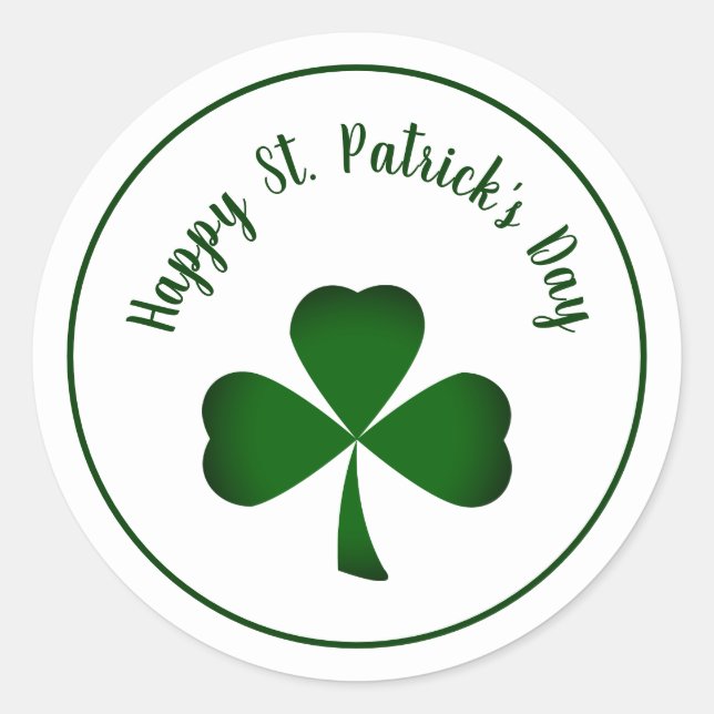 st. patrick's day shamrock sticker (Front)
