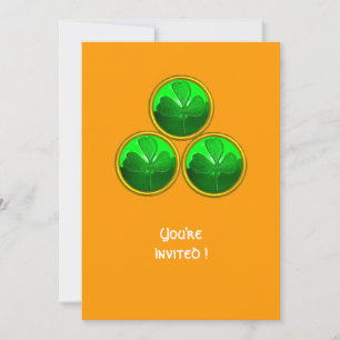 ST PATRICK'S DAY SHAMROCK TRINITY INVITATION
