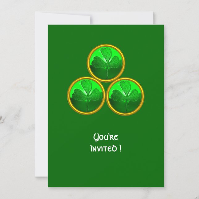ST PATRICK'S DAY SHAMROCK TRINITY INVITATION (Front)