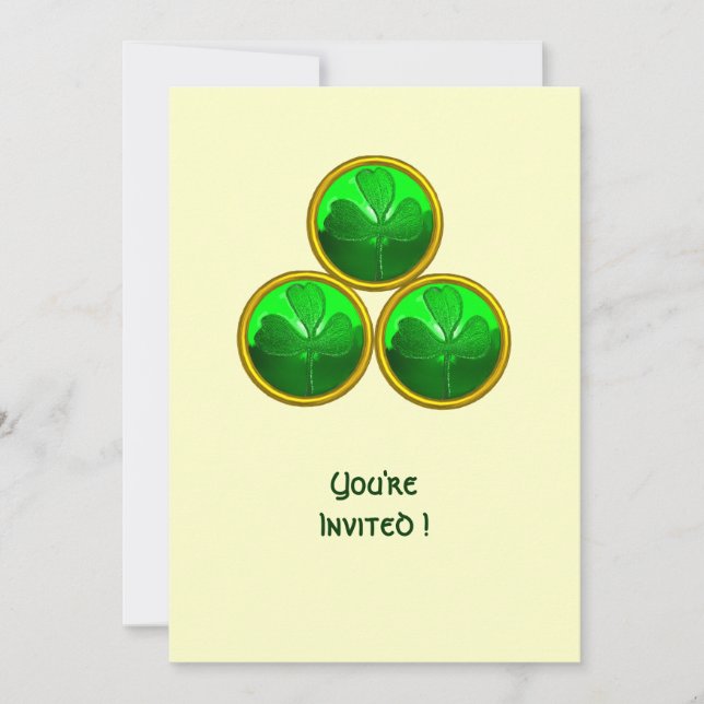 ST PATRICK'S DAY SHAMROCK TRINITY INVITATION (Front)