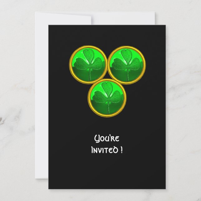 ST PATRICK'S DAY SHAMROCK TRINITY INVITATION (Front)