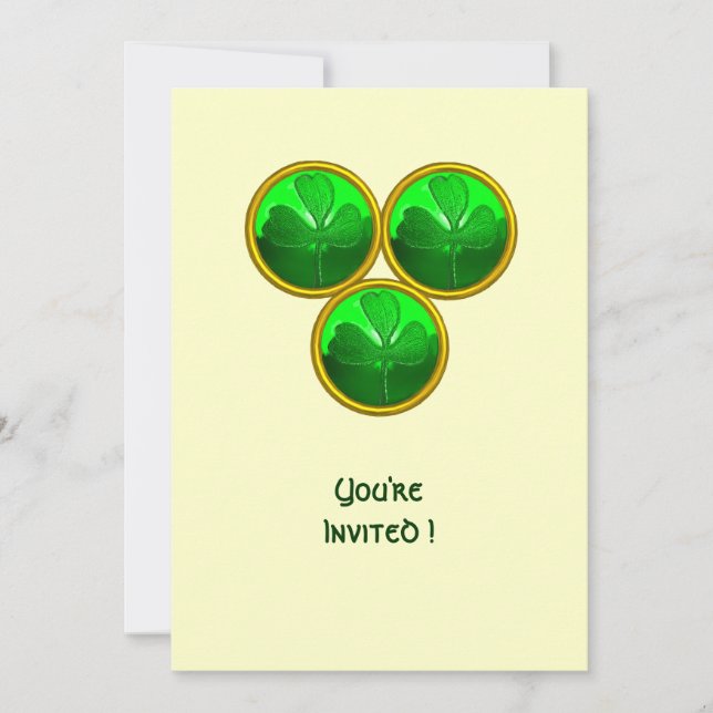 ST PATRICK'S DAY SHAMROCK TRINITY INVITATION (Front)