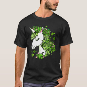 St Patricks Day Shamrock Unicorn Girls Irish Cool T-Shirt